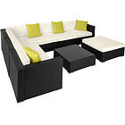 Rattan garden furniture lounge Marbella sofa, corner rattan sofa black Black