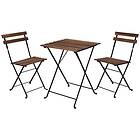 ProGarden 3x Bistro Set Black Garden Table and Chairs Outdoor Lounge Patio