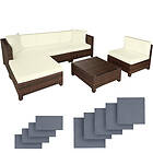 Rattan garden furniture set with aluminium frame sofa, rattan sofa black/brown B