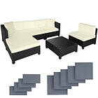 Rattan garden furniture set with aluminium frame sofa, rattan sofa black Black