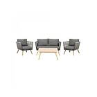 RoyalCraft Royalcraft 4 Seater Piece Lounging Coffee Set Grey