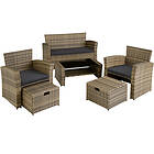 Rattan garden furniture set Modena sofa, sofa set, rattan nature Brown