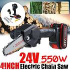 RigWig 4 Inch Mini Chainsaw Cordless, 24V 550W Electric Pruning Saw with Battery