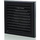 Black 150 mm Plastic Louvred Wall Vent Grille 6 Inch Ceiling Extractor Fan Bathroom Cover with Flyscreen for Internal Or External Use Tumble