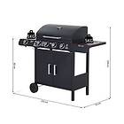 Outsunny Deluxe 4 Burner BBQ Grill