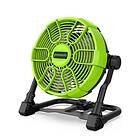 Greenworks G24FAN Cordless Hybrid Fan with Hanging Hook, 25,4cm Fan Diameter, 2600rpm, 5 Speed Settings, 360° Rotating Head, AC Power Cable 