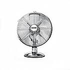 Status 12" Chrome Electric Desk Fan Powerful Cooling Fan, Oscillating and Quiet 