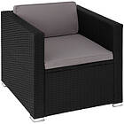 TecTake Rattan armchair Lignano 1 Seat black