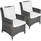 TecTake Garden chair Sanremo set of 2 grey/white