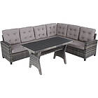 TecTake Garden dining set Catania 6 Seats, 1 table grey