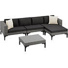 TecTake Garden sofa set Konstanza 1 XL sofa, stool, table grey