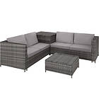 TecTake Rattan garden furniture lounge Siena grey/light grey