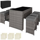 TecTake Garden dining set Ibiza 6 Seats, 1 Table grey
