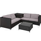 TecTake Rattan garden furniture lounge Siena black/grey