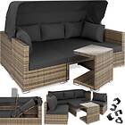 TecTake Rattan garden furniture lounge set San Marino nature