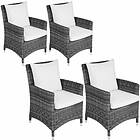 TecTake Garden chair Sanremo set of 4 grey/white