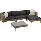 TecTake Garden sofa set Konstanza 1 XL sofa, stool, table nature