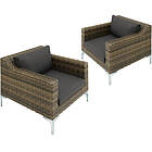 TecTake Modular rattan garden furniture Villanova mottled grey