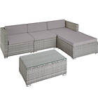 TecTake Rattan garden furniture set lounge Florence light grey/dark grey