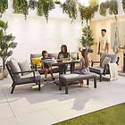 Nova Vogue 3 Seat Outdoor Sofa Set With Rising Table & Bench Grey