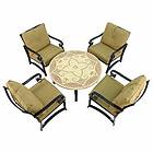 Byron Manor Provence 110Cm Coffee Table With 4 Windsor Deluxe Lounge Chair Set