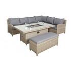Royalcraft Wentworth 7Pc Deluxe Modular Corner Dining Set w/ 170 x 100cm Firepit Table