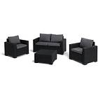 Keter 4 Seater California Lounge Set And Table Graphite