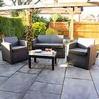 Groundlevel 4 Piece Rattan Furniture Set Black