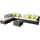Outsunny 8Pc Rattan Sofa Garden Furniture Aluminium Outdoor Patio Set