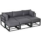 Outsunny 6pc Daybed and Sectional Sofa Set w/ Coffee Table and Footstool