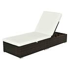 Outsunny Patio Rattan Chaise Lounge Garden Pool Wicker Sun Lounger Adjustable