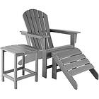 TecTake Rustic garden set 1 Chair, Footrest, Table light grey