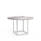 New Works Florence spisebord runt white viola marble, o120 cm, vitt stativ