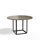 New Works Florence matbord runt gris du marais marble, o120 cm, svart stativ