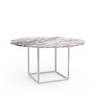 New Works Florence matbord runt white viola marble, o145 cm, vitt stativ
