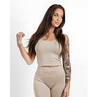 Gavelo Seamless Ribbed Sand Melange Linne (Dam)