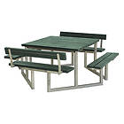 Plus Picknickbord Twist 204 cm ReTex Bord-/Bänkset m/ 2 ryggstöd 187811-31