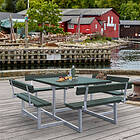 Plus Picknickbord Picnic med 4 Ryggstøtte 224 cm Bord- / bänkset Ryggstøtte Grön