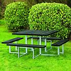 Hortus Picknickbord 8:an svartmålat picknickbord och galvaniserad stålram 801-096