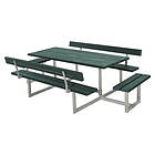 Plus Picknickbord Basic med Påbyggnad 260 cm ReTex Bord-/Bänkset m/1 ryggstöd 2 påbyggnader 185815-31