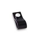 Ballingslöv Handtag Bad i Läder Knopp RK-245 Svart läder, Krom RK245B