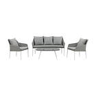 Venture Design Loungegrupp Sofia med Glasbord och Dynor Spoga Sofa Set- White / Grey 2077-400