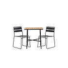 Venture Design Cafégrupp Holmbeck Bord med 2 Lina Stolar Cafetable Stål Black / Rectangular 55*70*74 +Lina Dining Chair _2 GR23387