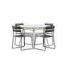 Venture Design Matgrupp Lina Ø120 cm med 4 Stolar Dining Table Beige Round 120 _1+ Cha GR22736
