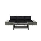 Comfort Garden Loungegrupp Bahamas 3-sits med Avslut och Bord Hylla Utomhus 613688C