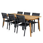 Venture Design Matgrupp Julle med 6 Cubb Matstolar Julian Dining Table Acasia 210*100cm+Copacabana Stacking GR21324