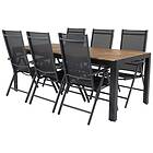Venture Design Matgrupp Berfin med 6 Bront Matstolar Bois bord200*100cmSvart Leg