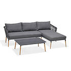Lifestylegarden Loungegrupp Ipanema med soffbord och dynor IPANEMA chaise lounge set w. coffee table 110 cm, grey 41217
