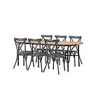 Venture Design Matgrupp Holmbeck Bord med 6 Tablas Stolar Diningtable Stål Black / Rectangular 90*200*75 +Tablas Diningchair Aluminium _6 GR