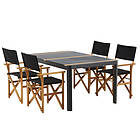 Venture Design Matgrupp Togo 150x100 cm med 4 Marion Stolar Dining Table- Black / Teak Allu 150*100 _1 GR22763